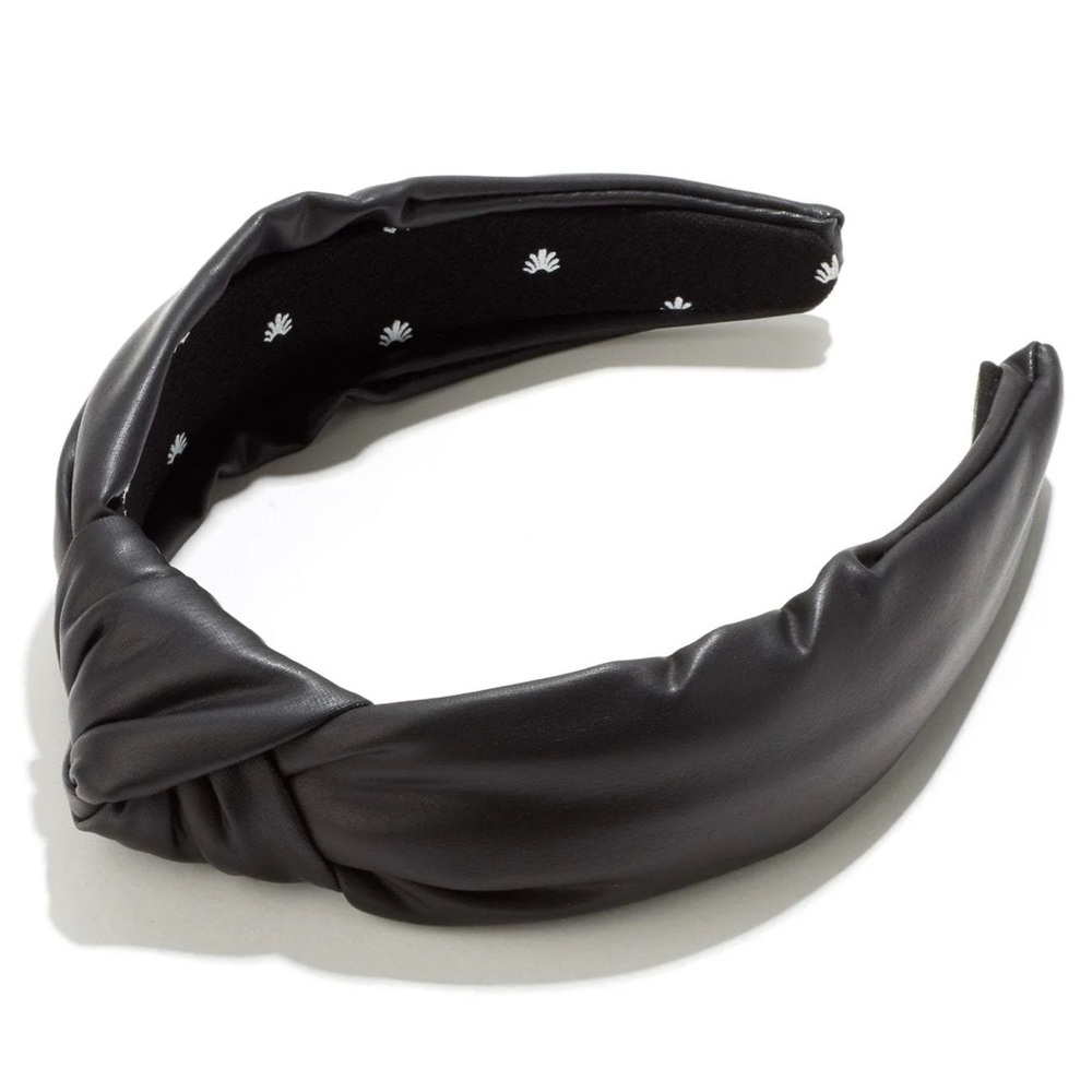 Lele sadoughi black faux leather headband